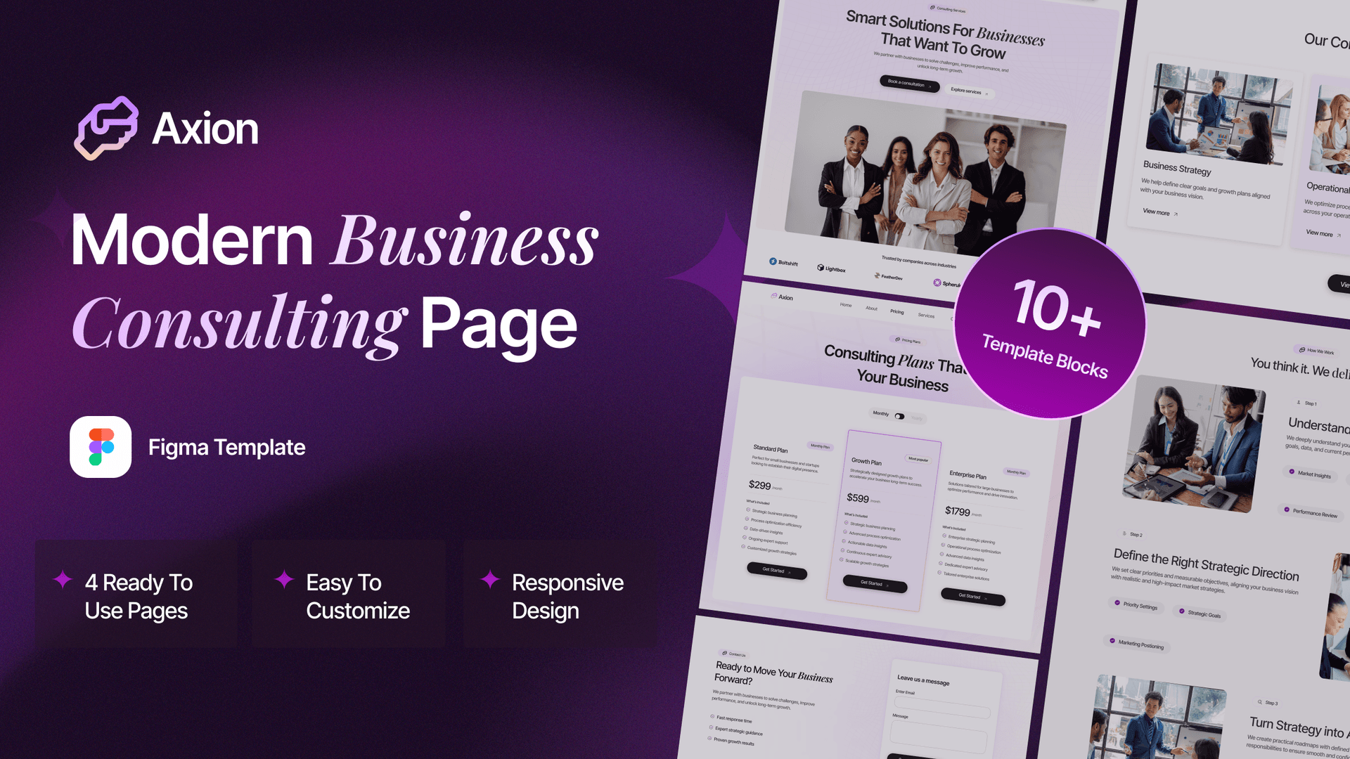 Axion - Modern Business Consulting Page Figma template